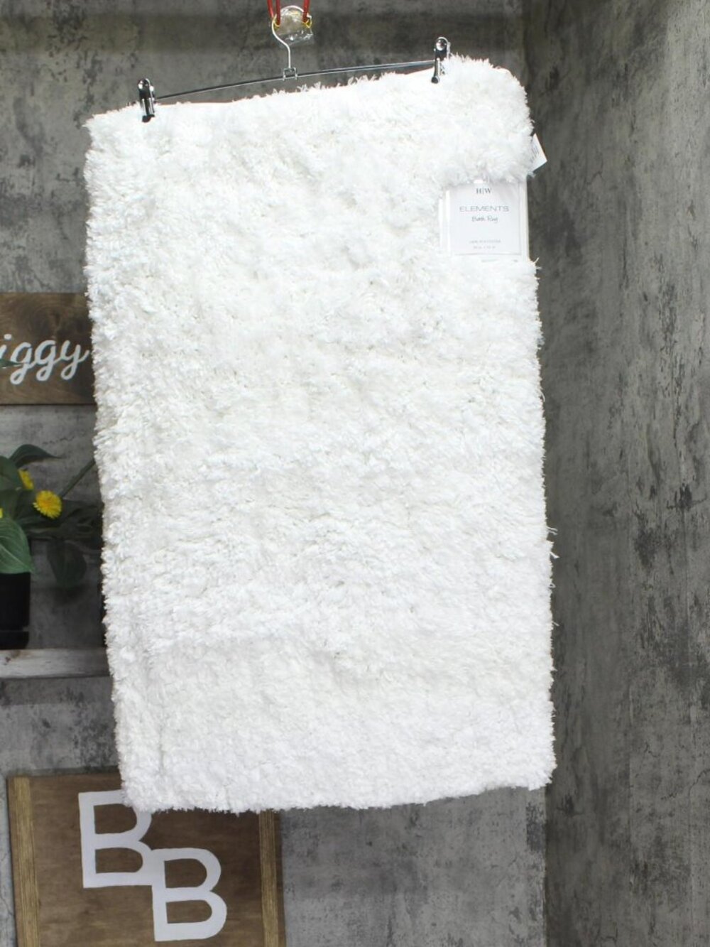 Home Weavers Elements Plush Rectangle Bath Rug Mat White 20x32